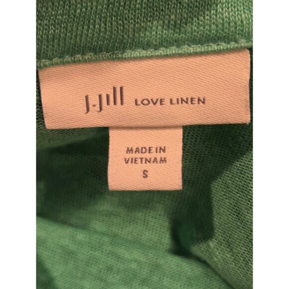J Jill Love Linen 100% Linen Blue Green Tunic Crewneck Layered 3/4 Sleeves Small - Picture 6 of 9